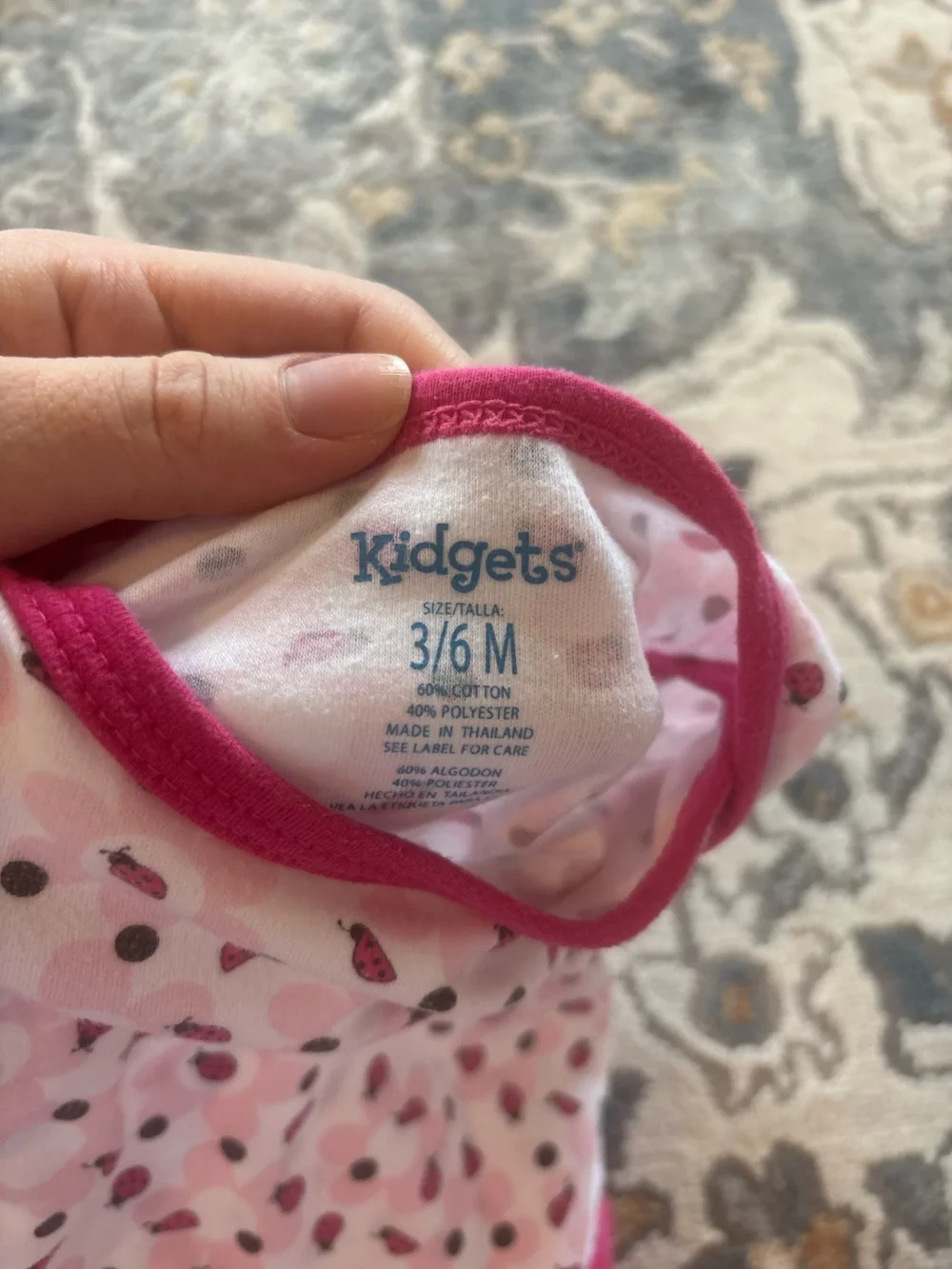 Kidgets Light Pink Strawberry-Print Long Sleeve Baby One-Piece